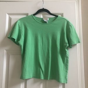 Talbots Petite Lime Green Short Sleeve Top
